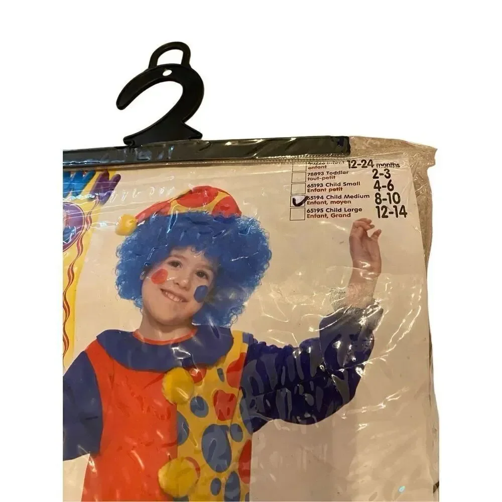 Clown Halloween Costume Child Sz Medium Kids Dress Up